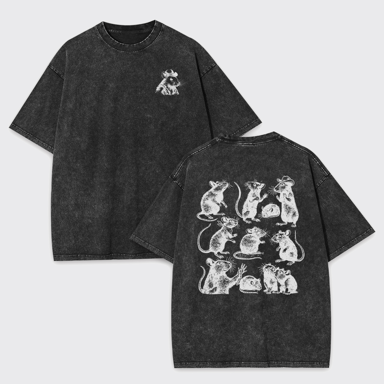 Goblincore Rat Vintage Animal Garment-dye Tees