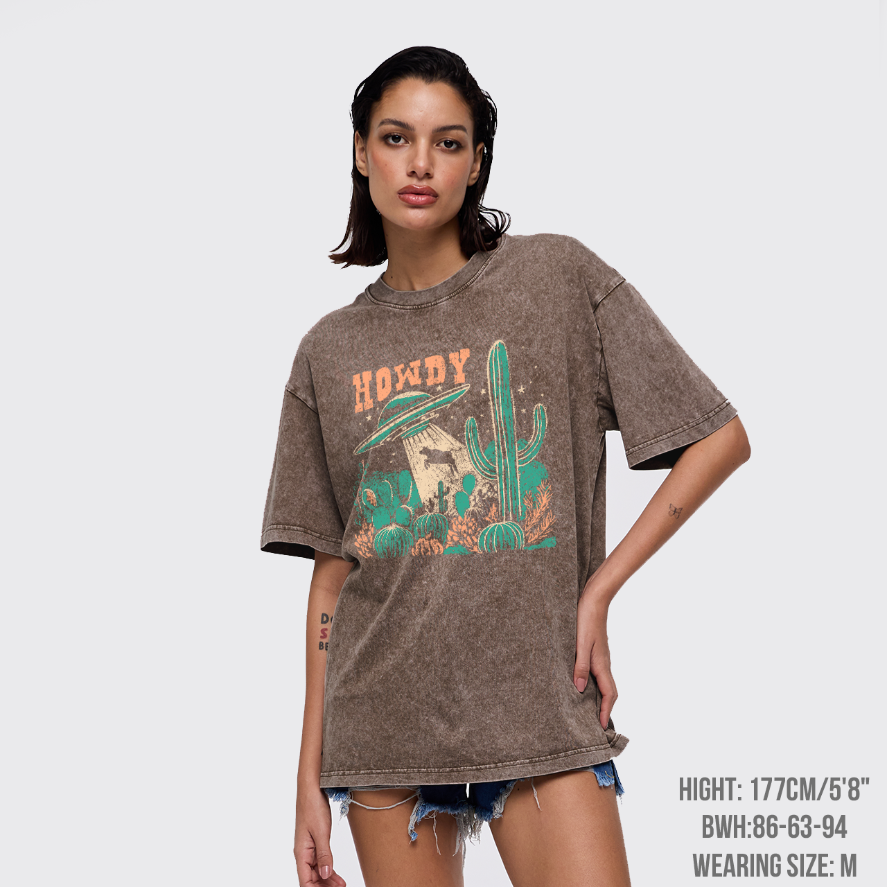 Howdy,Cow Abduction Garment-dye Tees