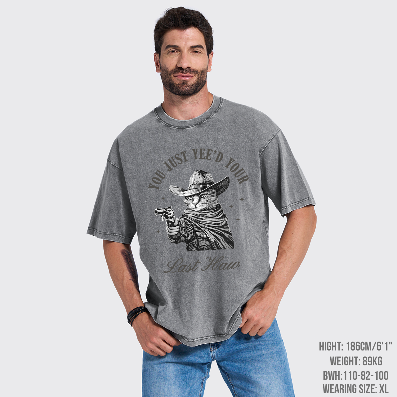 Western Cowboy Cats Love To Shoot Garment-dye Tees