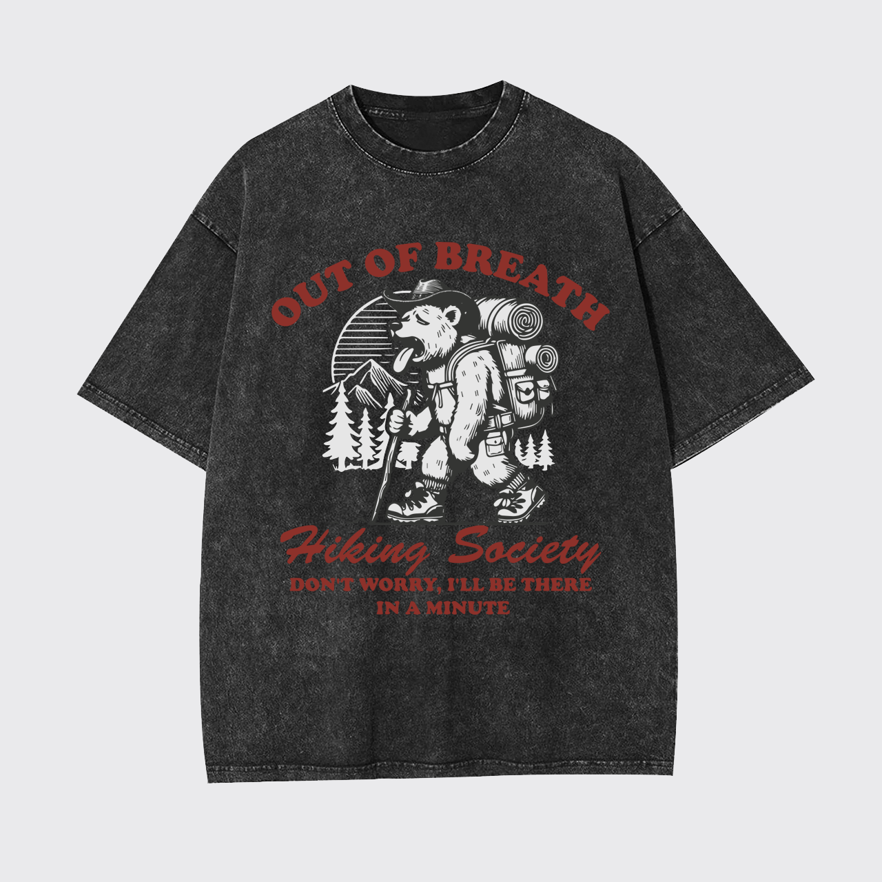 Out of Breath Hiking Bear Garment-dye Tees