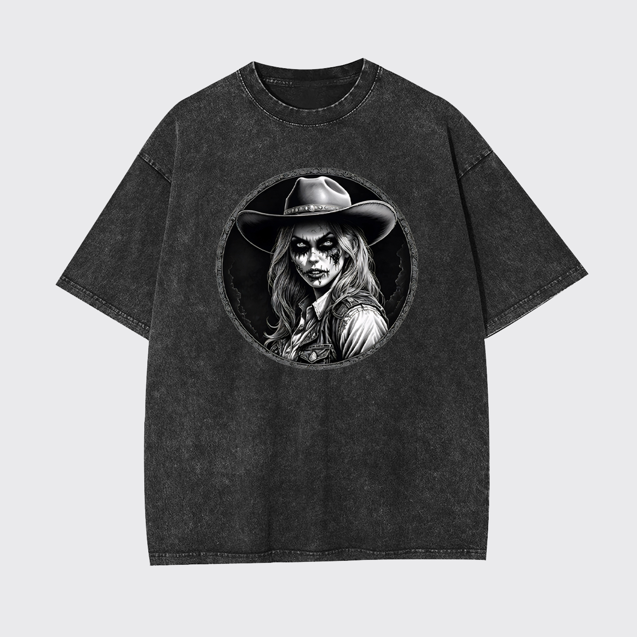 Halloween Undead Cowgirl Garment-dye Tees