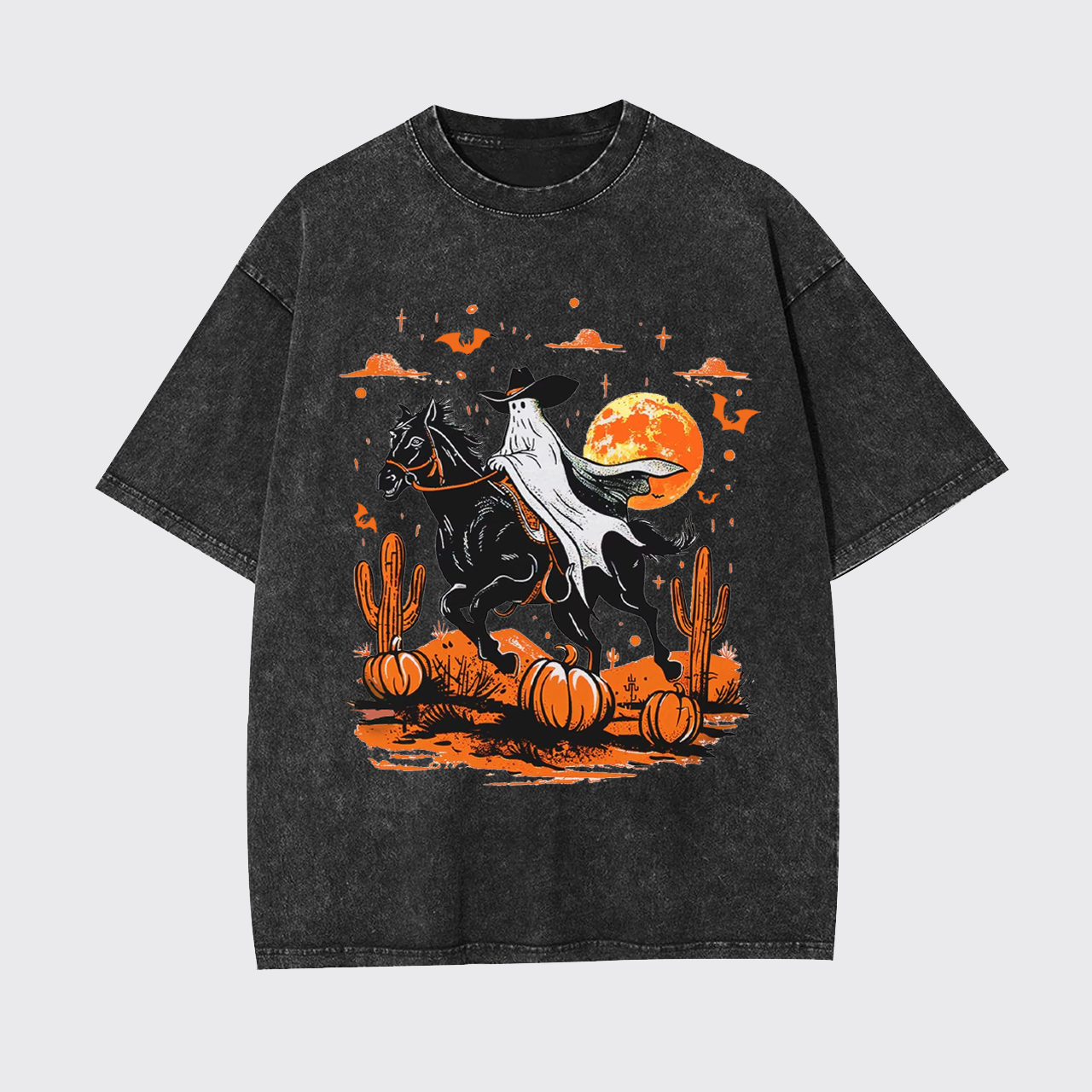 Retro Halloween Ghost Rider Garment-dye Tees