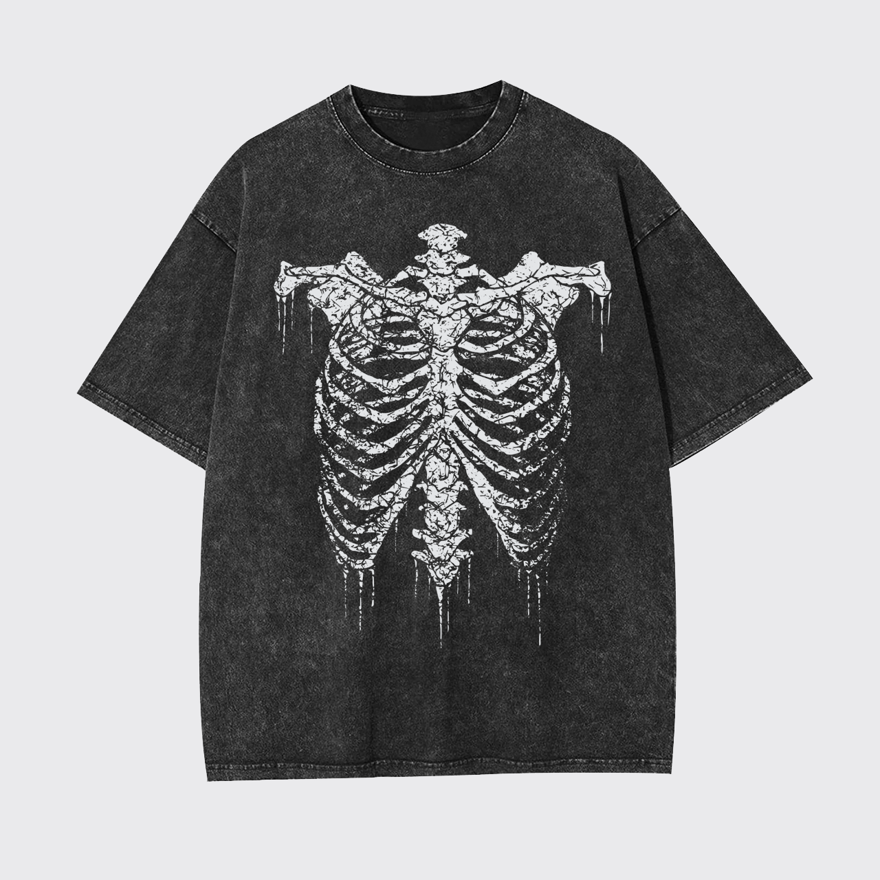 Halloween Retro Horror Skeleton Garment-dye Tees