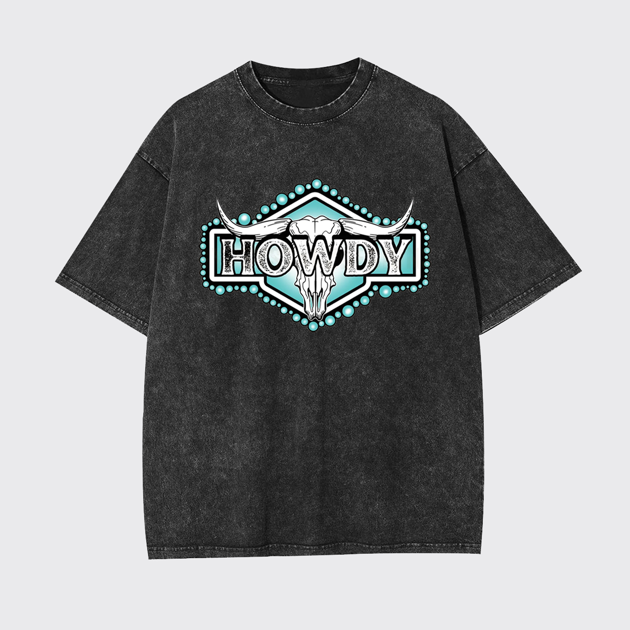 Howdy Western Skull Garment-dye Tees