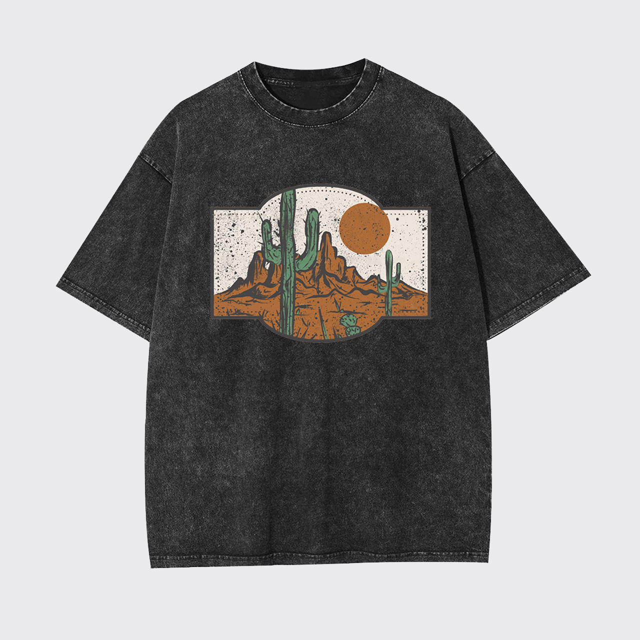 Western Desert Sunset Cactus Garment-dye Tees