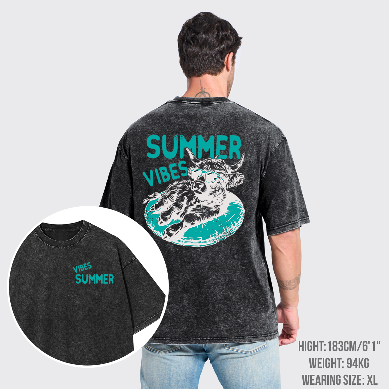 Summer Vibes With Highland Cow Garment-dye Tees