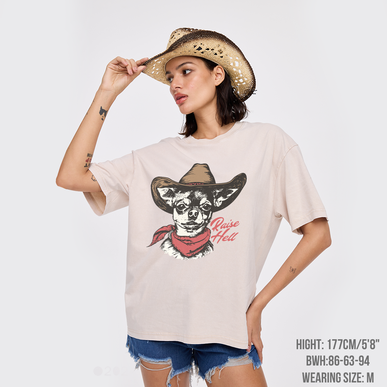 Cowboy Chihuahua,Raise Hell Garment-dye Tees