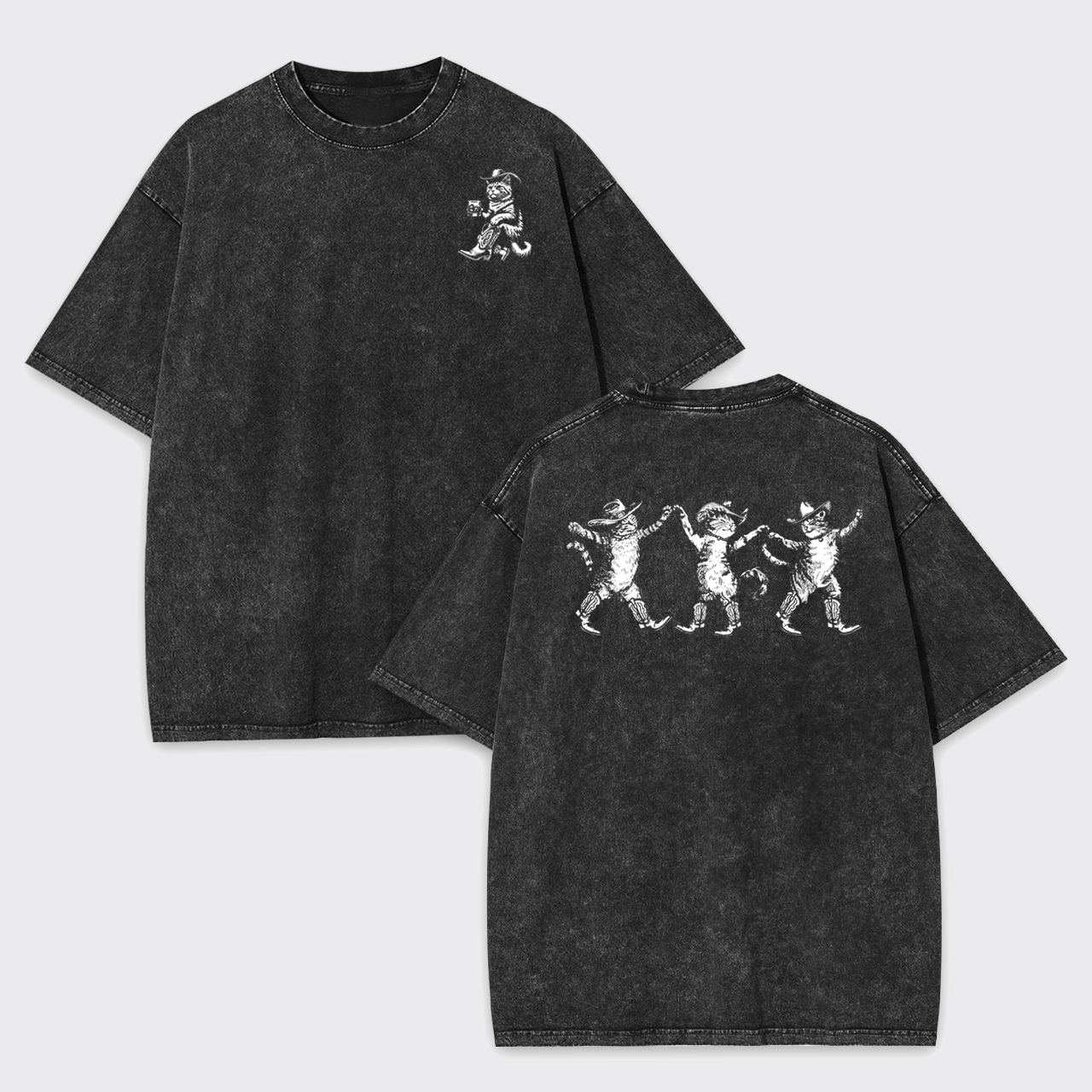 Bar Cowboy Cat Garment-dye Tees