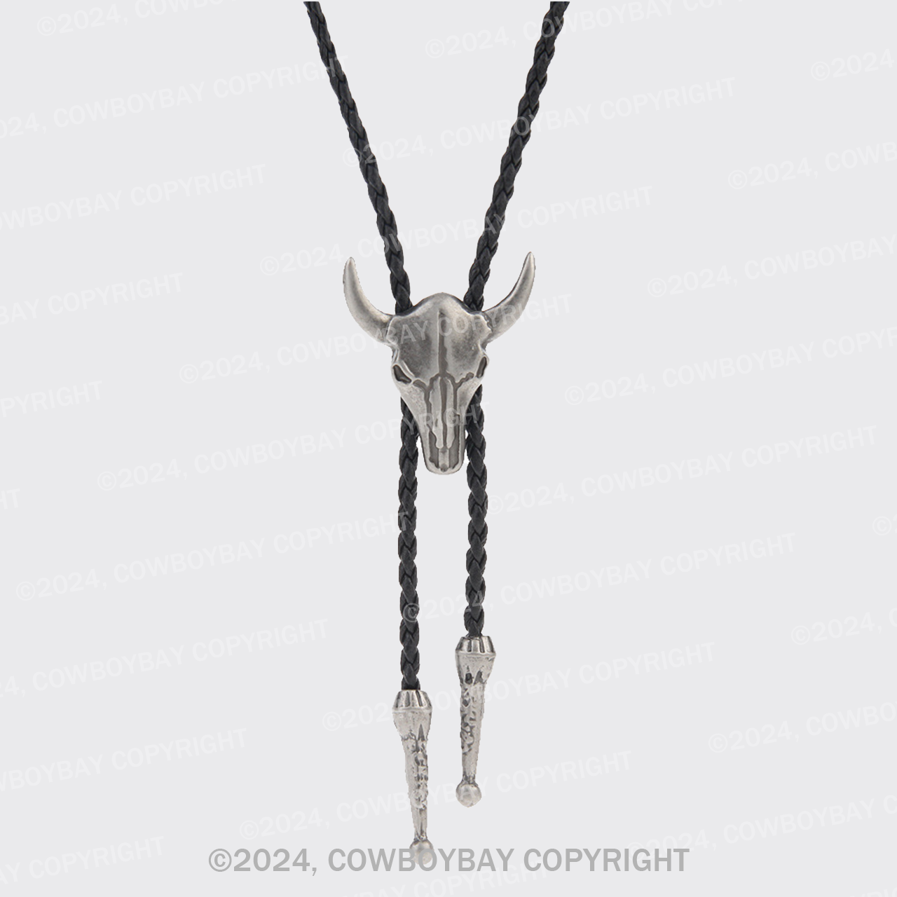 Vintage Tether Western Bull Head Necklace