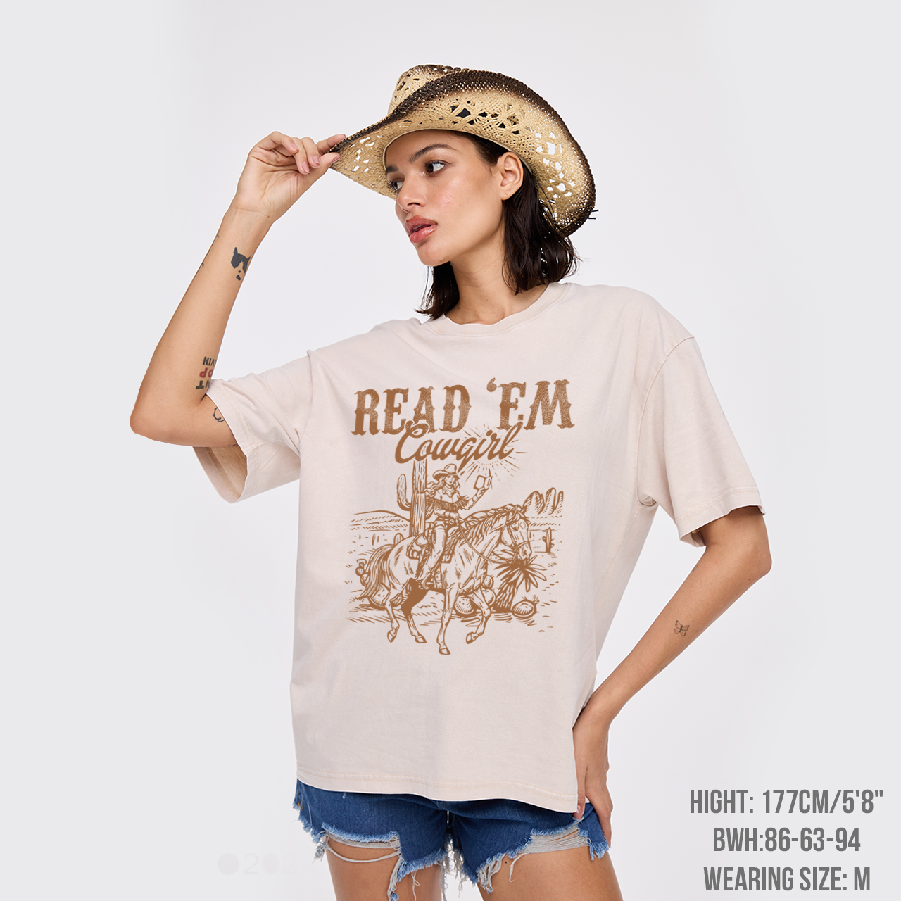Country Bookish Cowgirl Garment-dye Tees