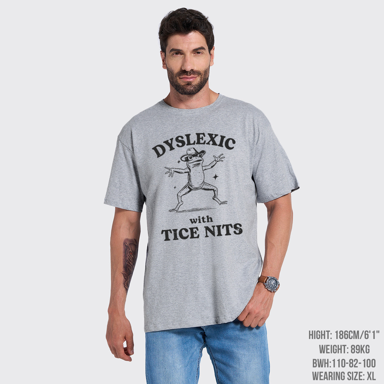 Dyslexic With Tice Nits Funny Frog T-Shirts