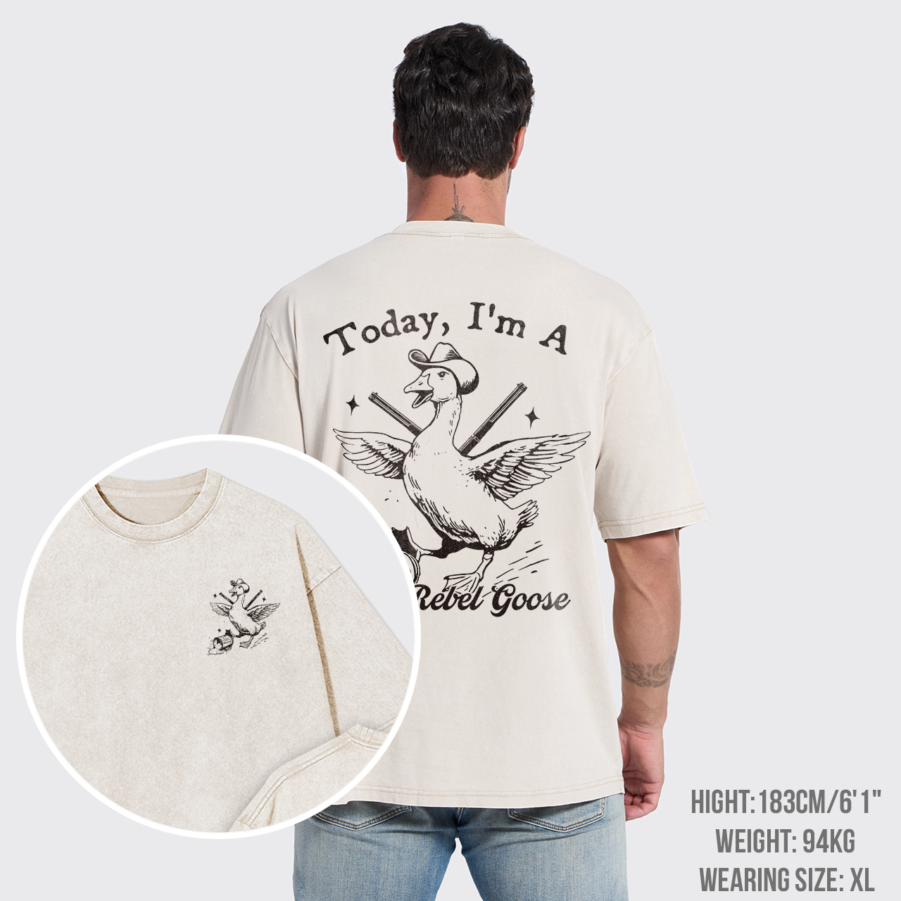 Today I'm A Rebel Cowboy Goose Garment-dye Tees