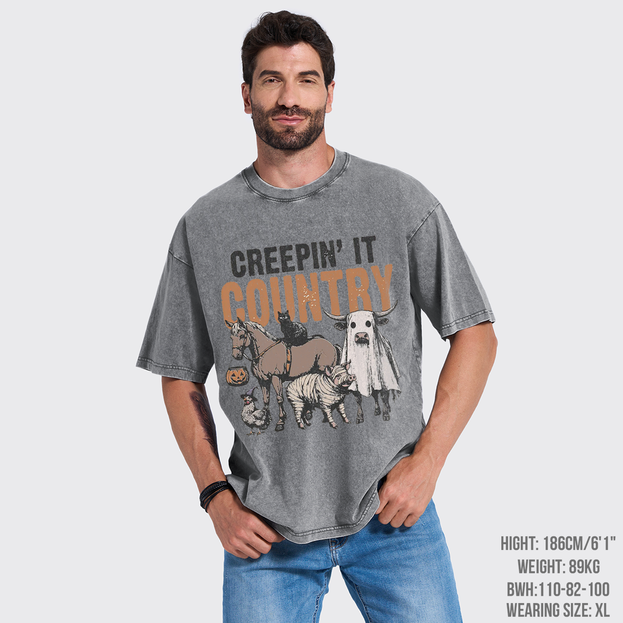 Western Farm Animals Halloween Garment-dye Tees