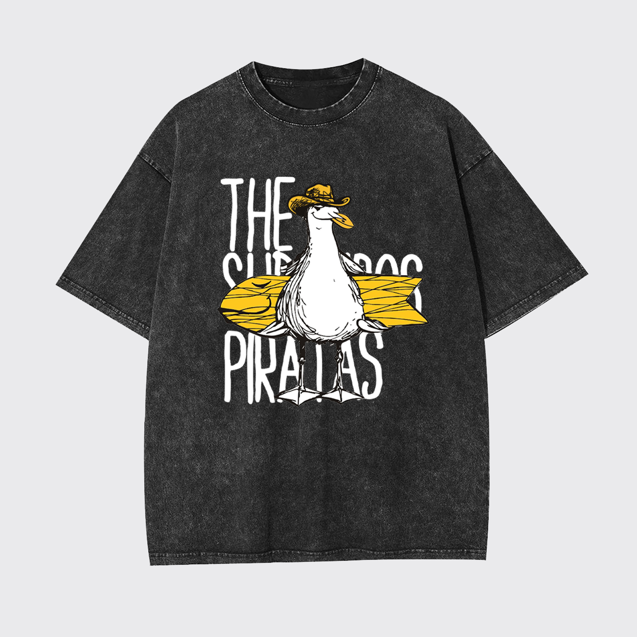 Seagull Pirate Meets Cowboy Garment-dye Tees