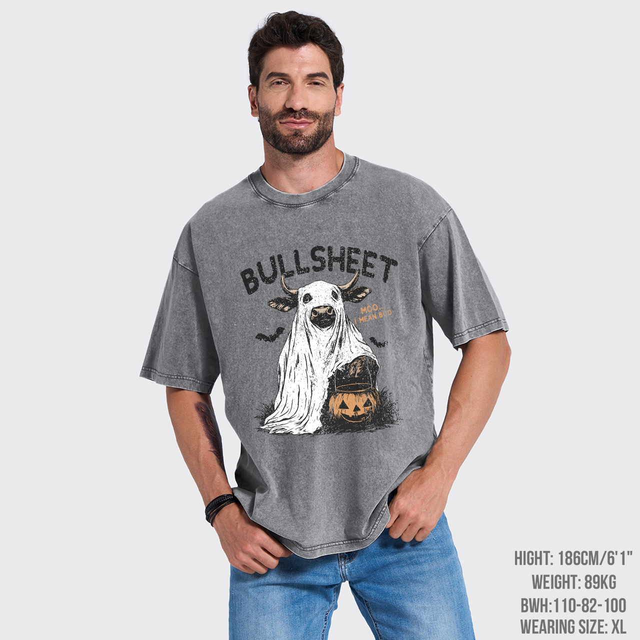 Funny Halloween Bullsheet Garment-dye Tees