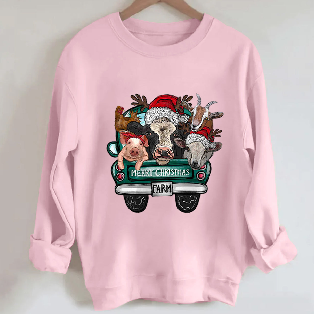 Attend a Christmas party with three farm pets Sweatshirt
