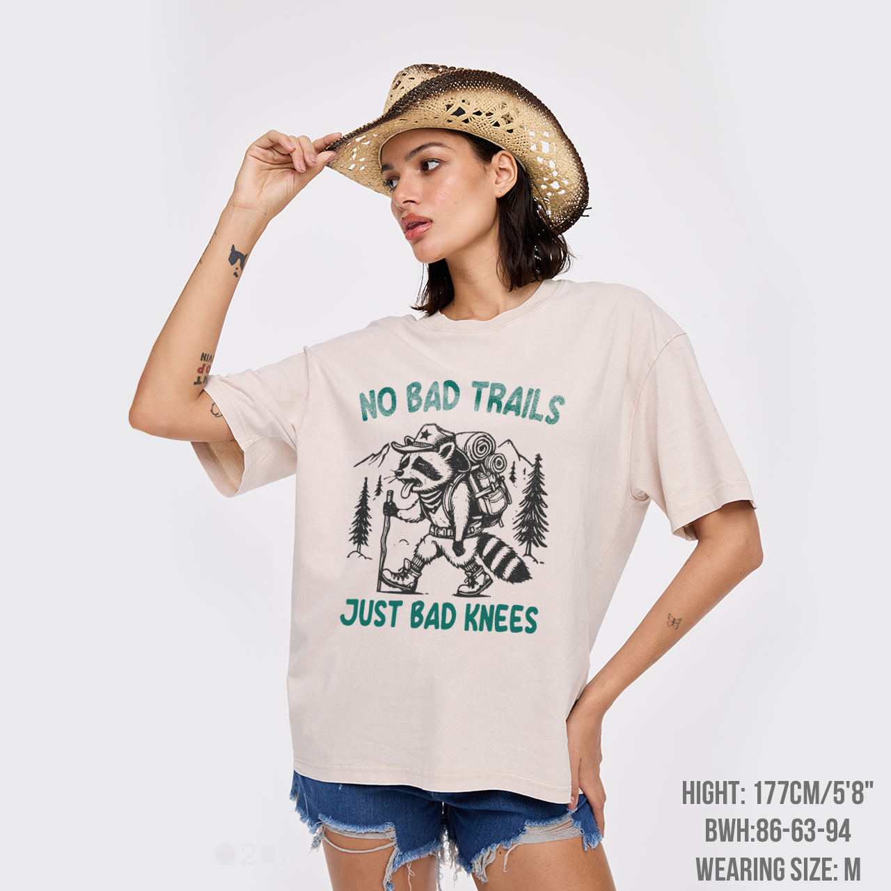 No Bad Trails Just Bad Knees Garment-dye Tees