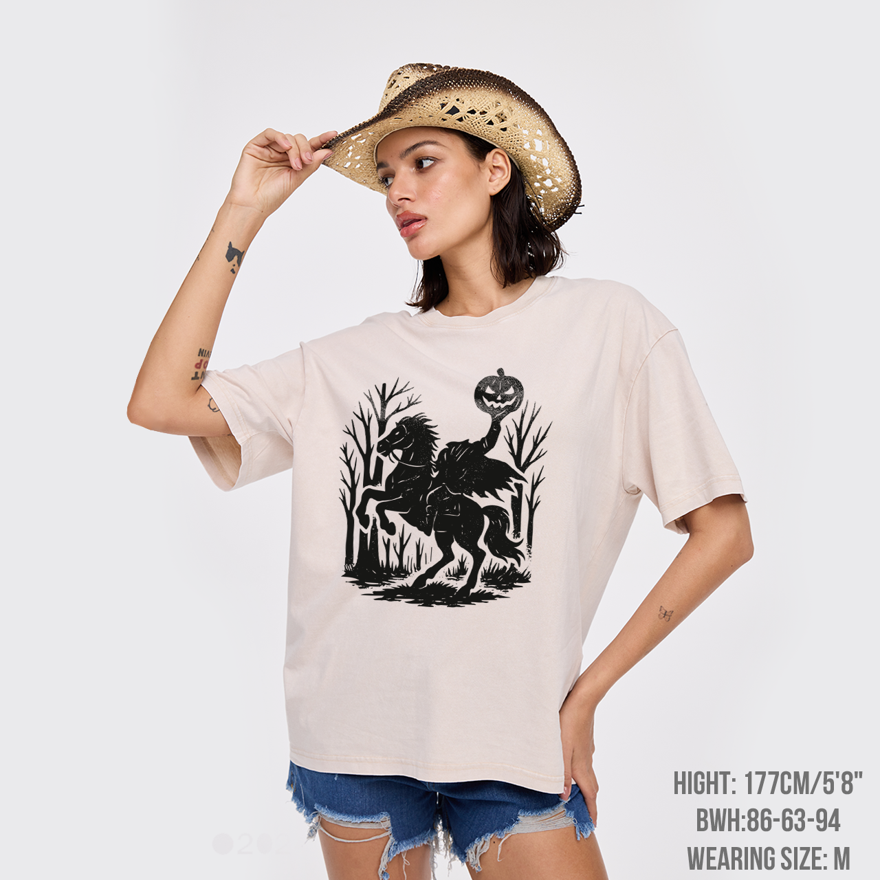 Halloween Scary Headless Horseman Garment-dye Tees