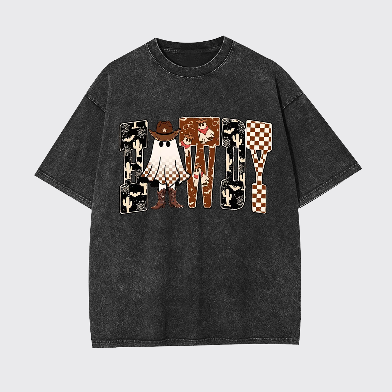 Howdy Western Halloween Ghost Garment-dye Tees