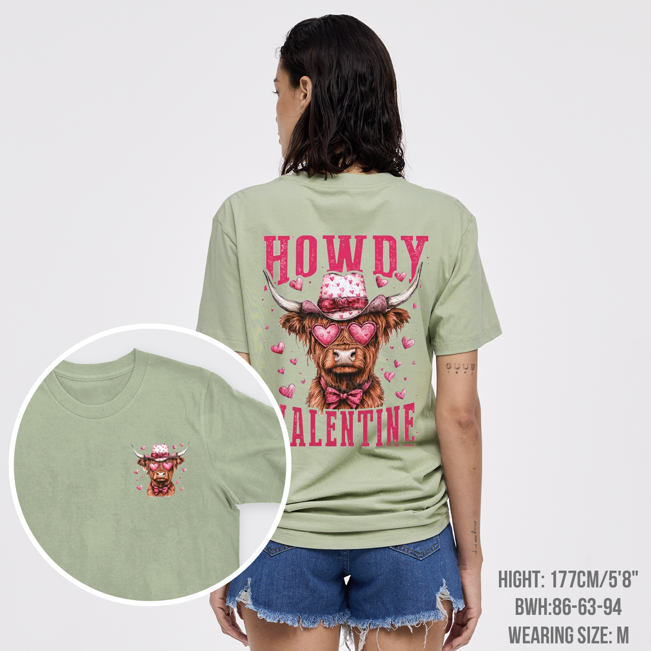 Valentine Highland Cow T-Shirts