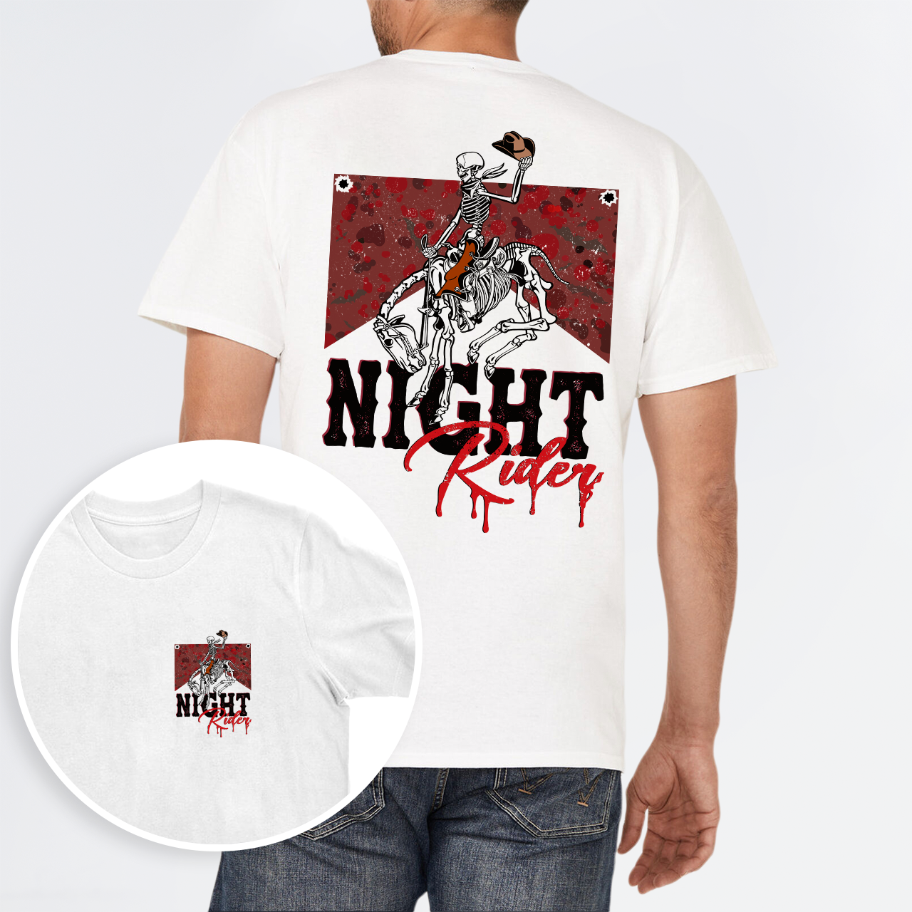 Cowboy Night Rider Double sided printing T-Shirts