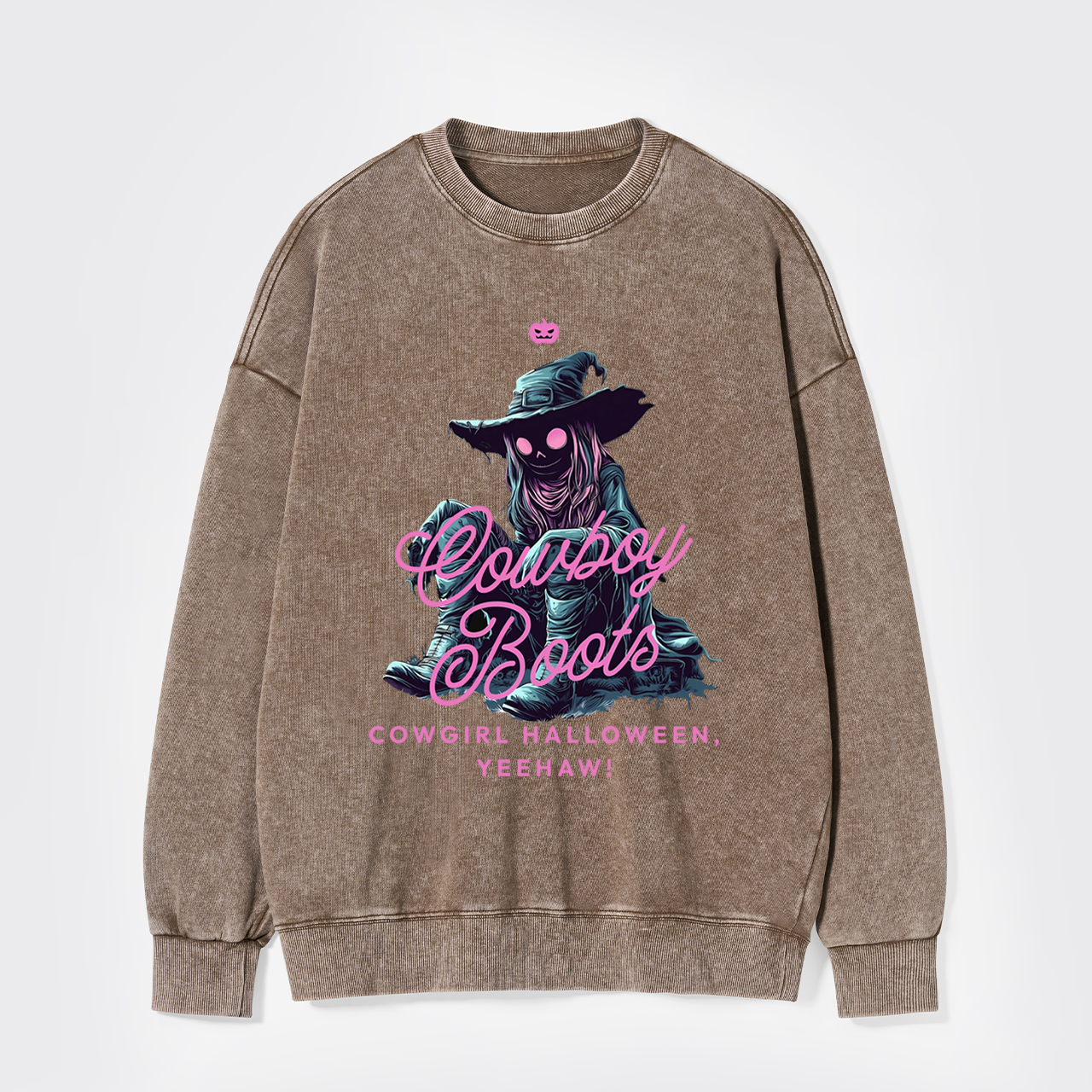 Spooky Western Cowgirl Halloween Washed Sweatshirts