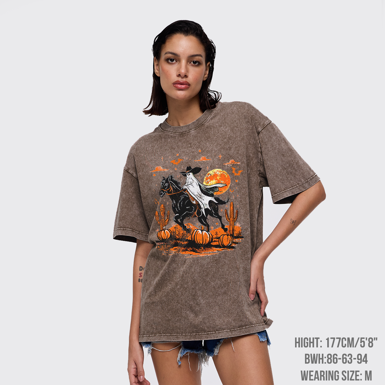 Retro Halloween Ghost Rider Garment-dye Tees