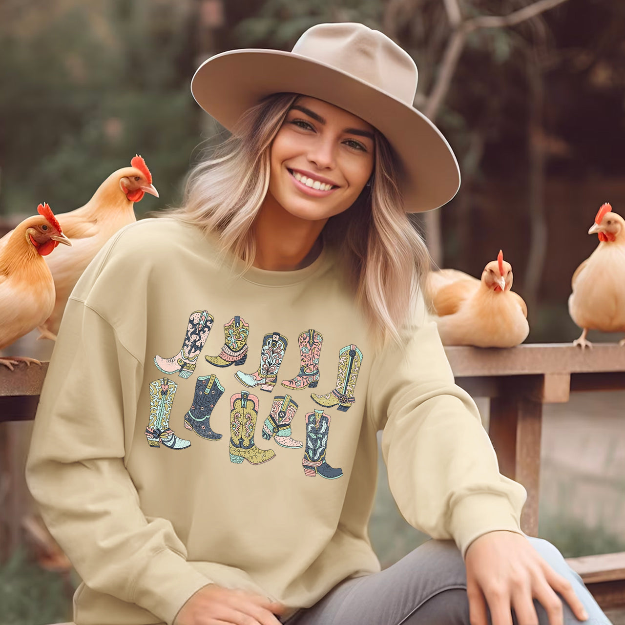 Western Cowgirl Boots Sweatshirt