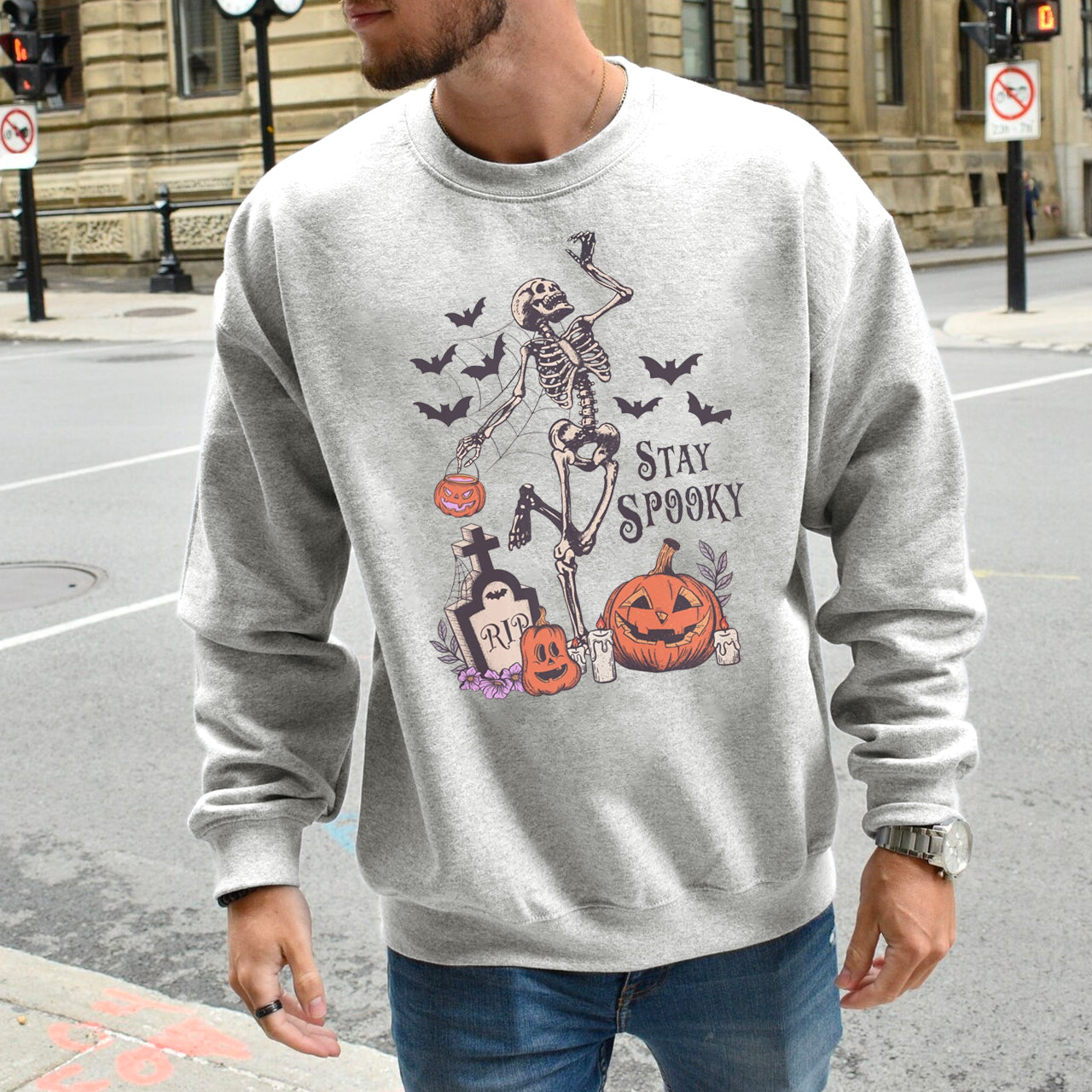 Stay spooky Halloween pumpkins Sweatshirt