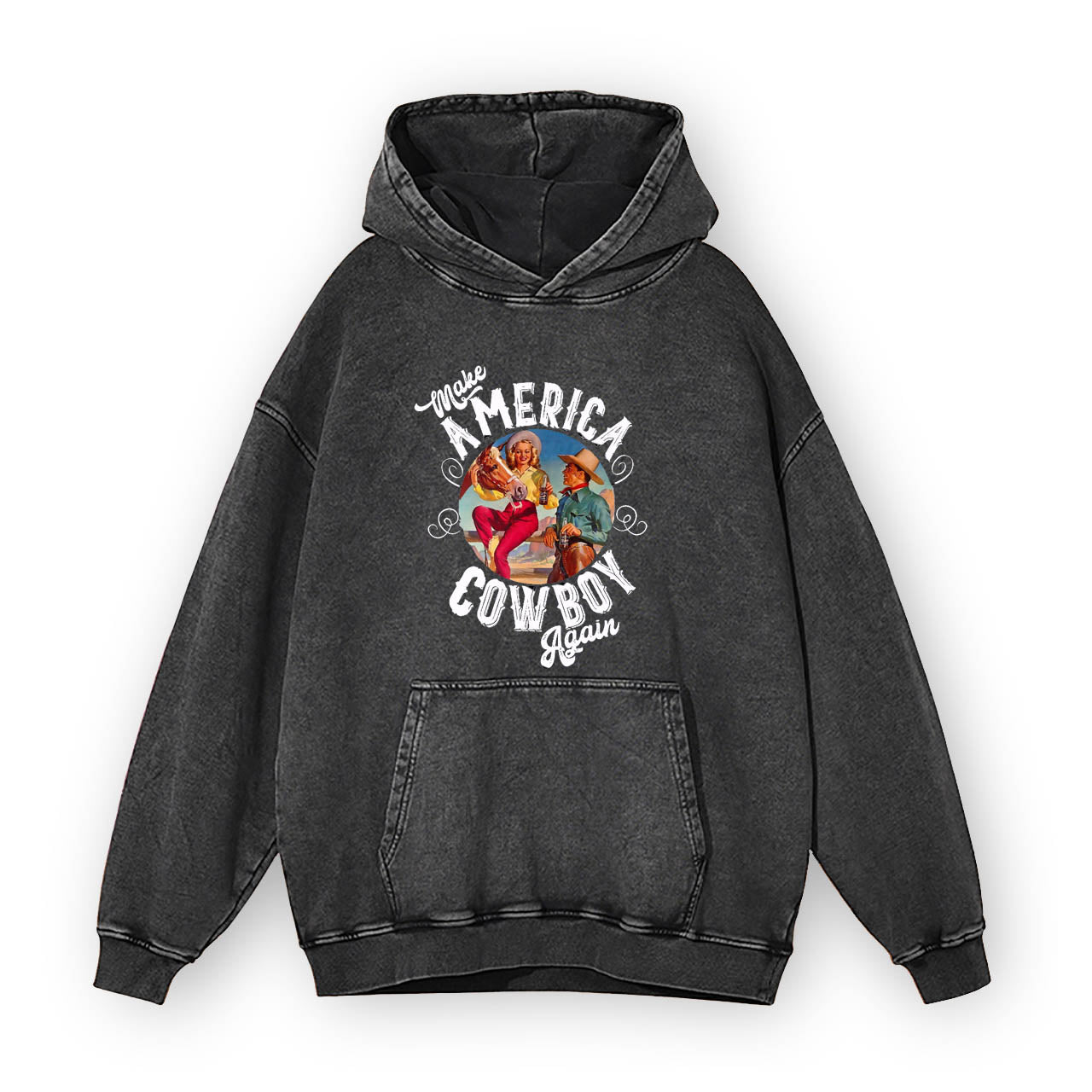 Personalized Make Your Country Cowboy Again Garment-Dye Hoodies