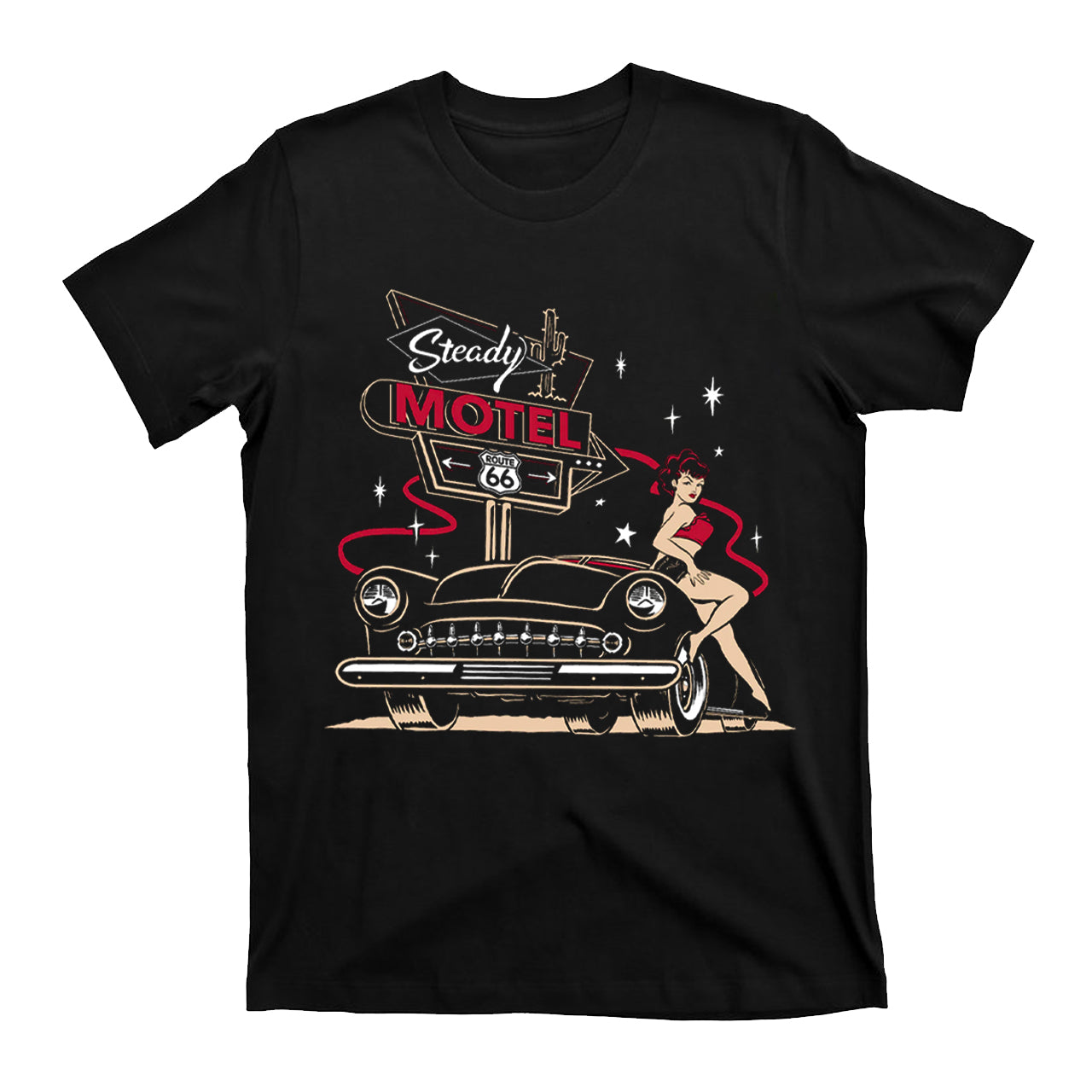Motel 6 Women's Tee in Black