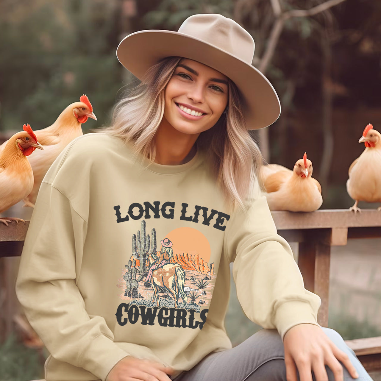 Long Live Cowgirls Riding in the Desert T-Shirts