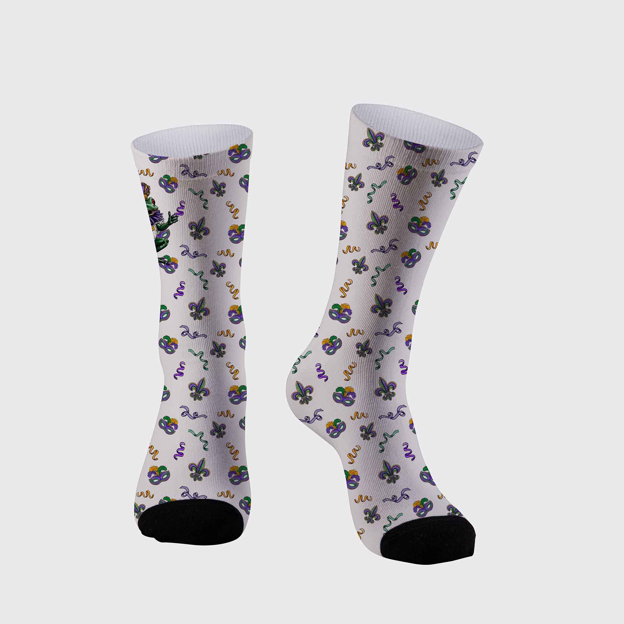 Mardi Gras Parrot Pattern Printed Cotton Socks