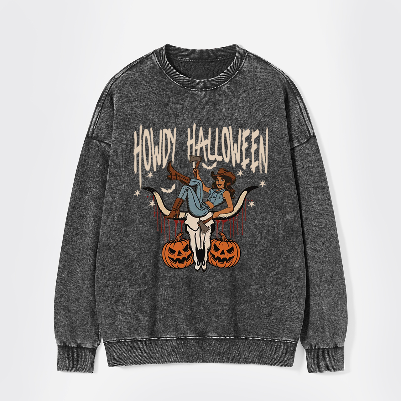 Howdy Halloween Cowgirl Washed Sweatshirts