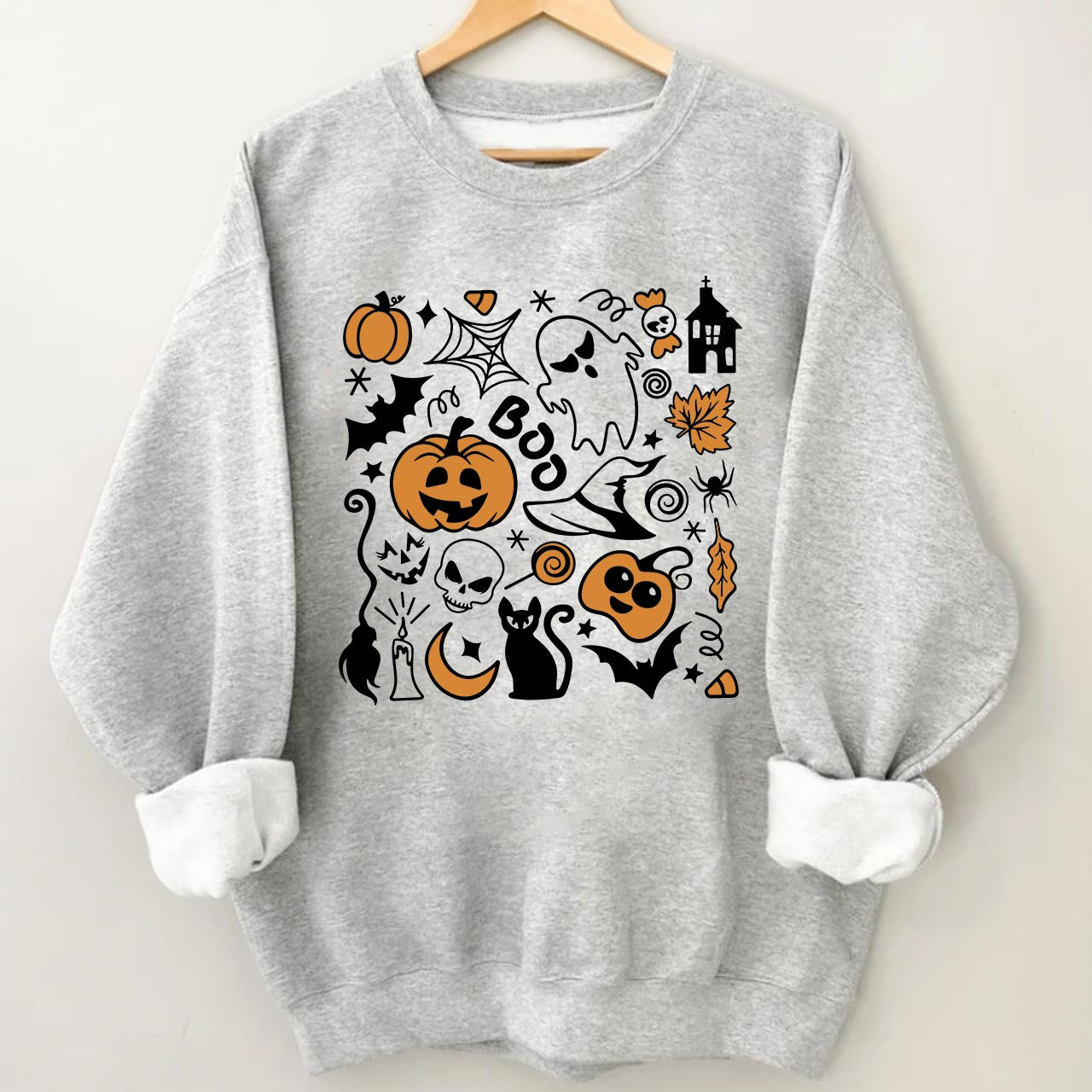 Vintage Pumpkin Spooky Halloween Sweatshirt