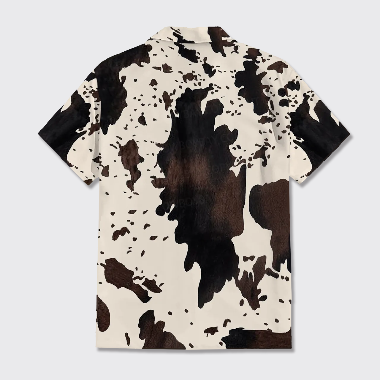 Cowhide Grain Pattern Button Up Shirts