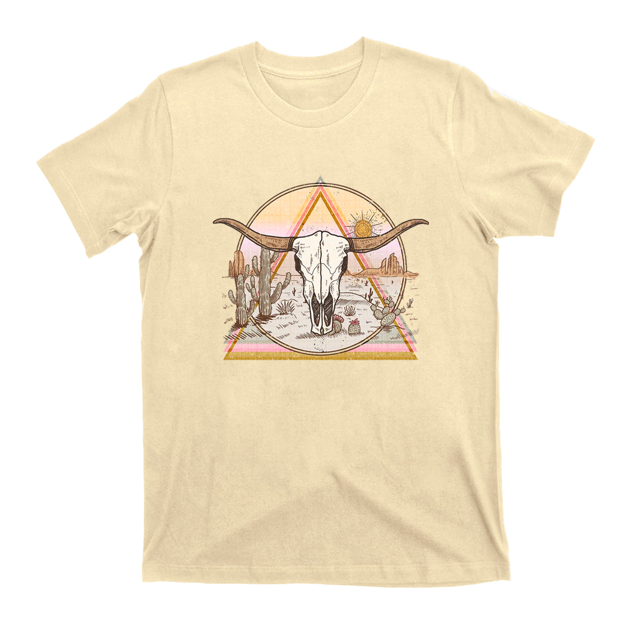Mysterious Triangular Cow Skull Desert T-Shirts