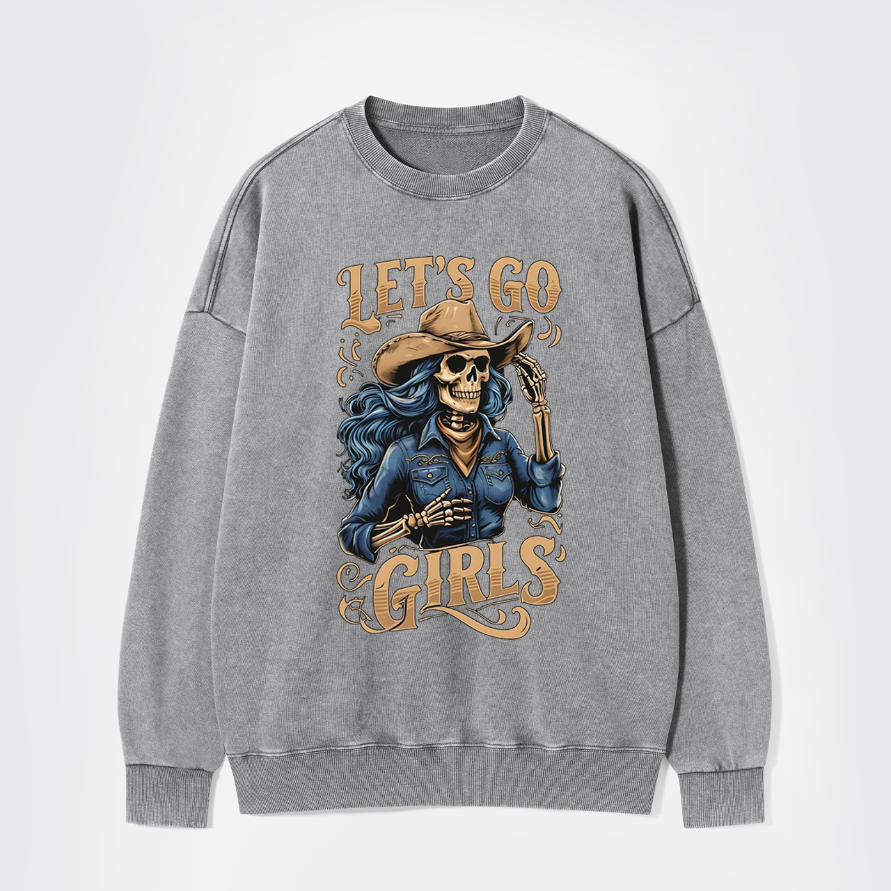 Let's Go Girls Creepy Cowgirl Washed Sweatshirts