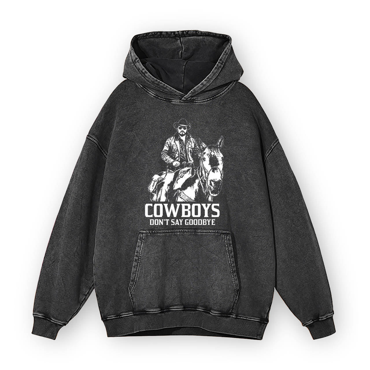 Cowboy Don't Say Coodbye Garment-dye Hoodies