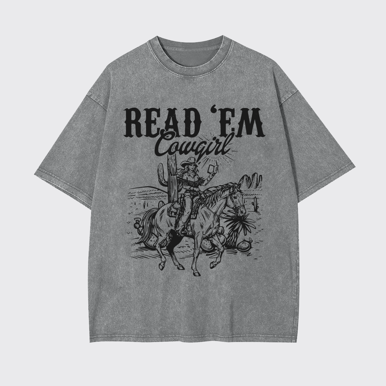 Country Bookish Cowgirl Garment-dye Tees