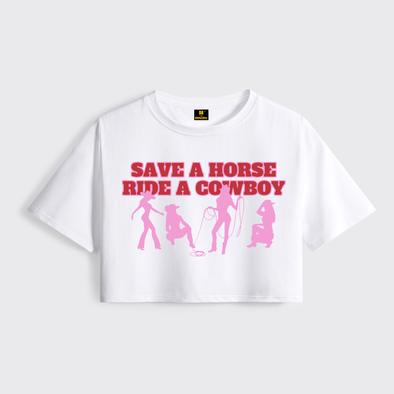 Save A Horse Ride A Cowboy Cropped Boxy Tee