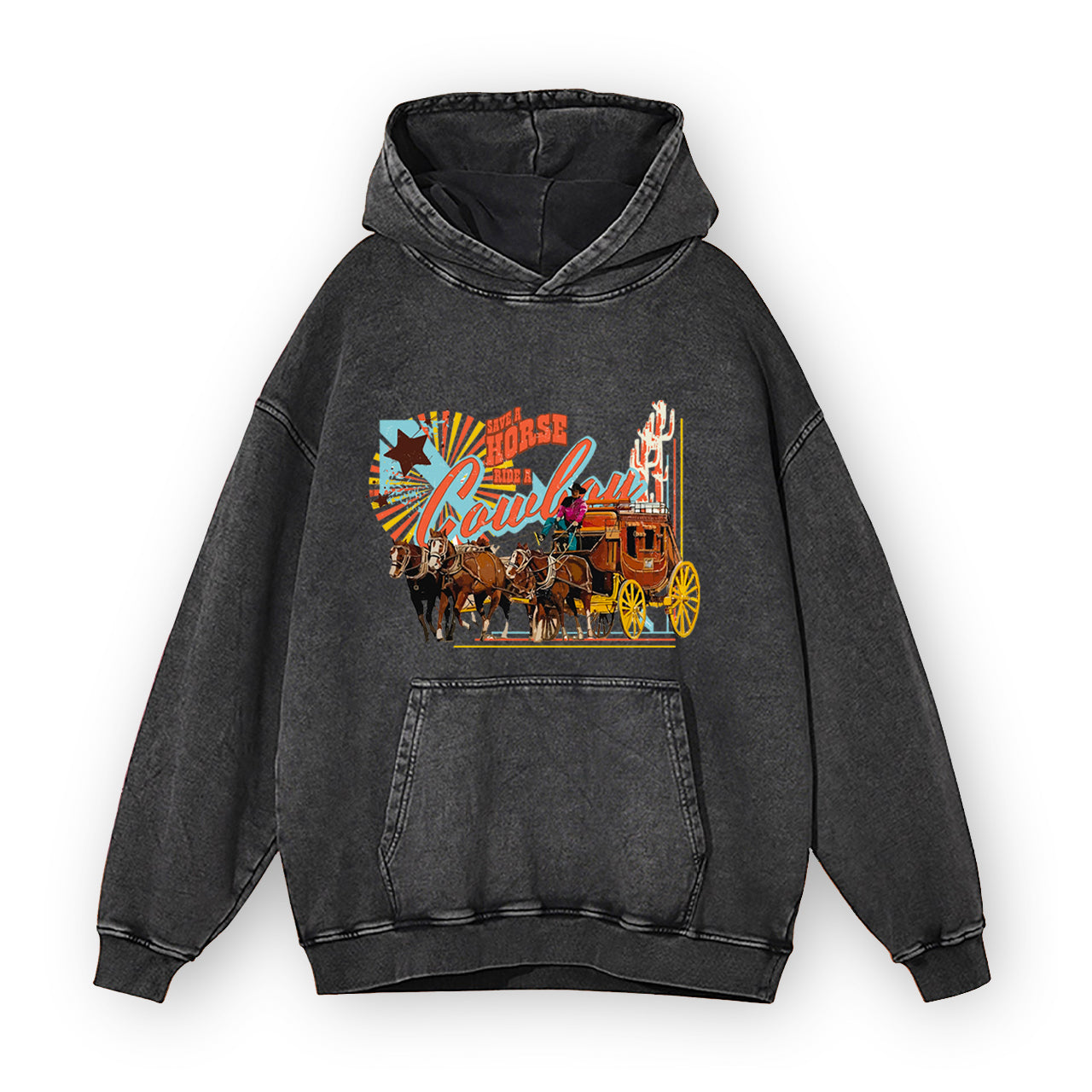 Save A Horse Ride a Cowboy Fireworks Garment-Dye Hoodies