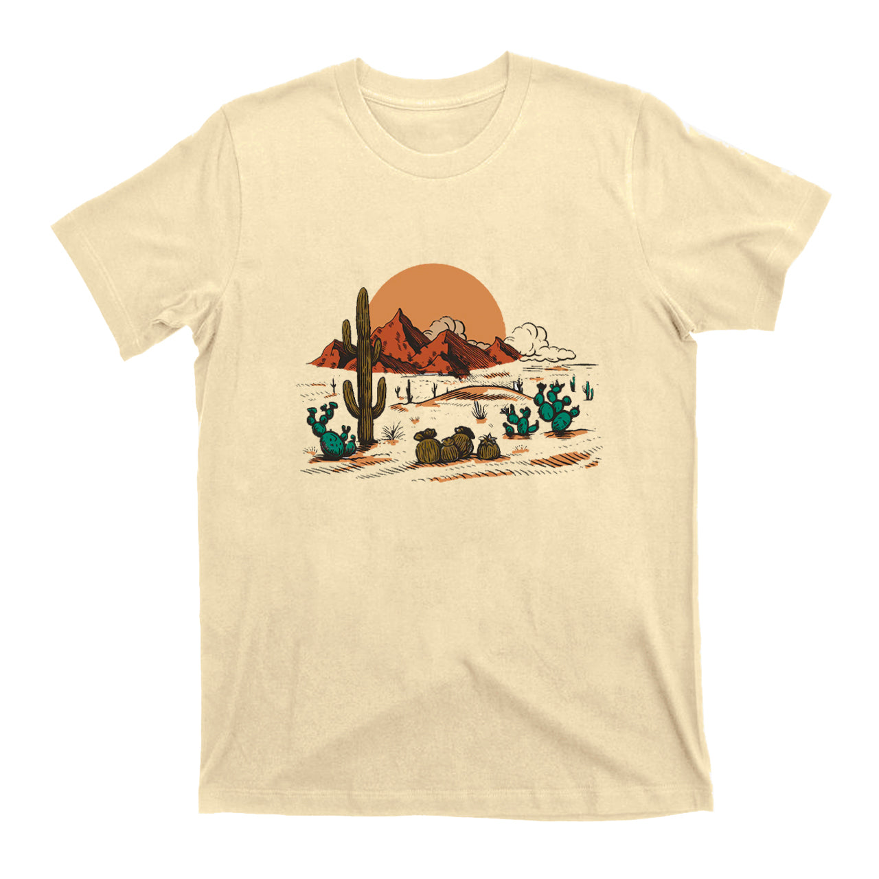 Western Desert Dust Cactus Vintage T-Shirts