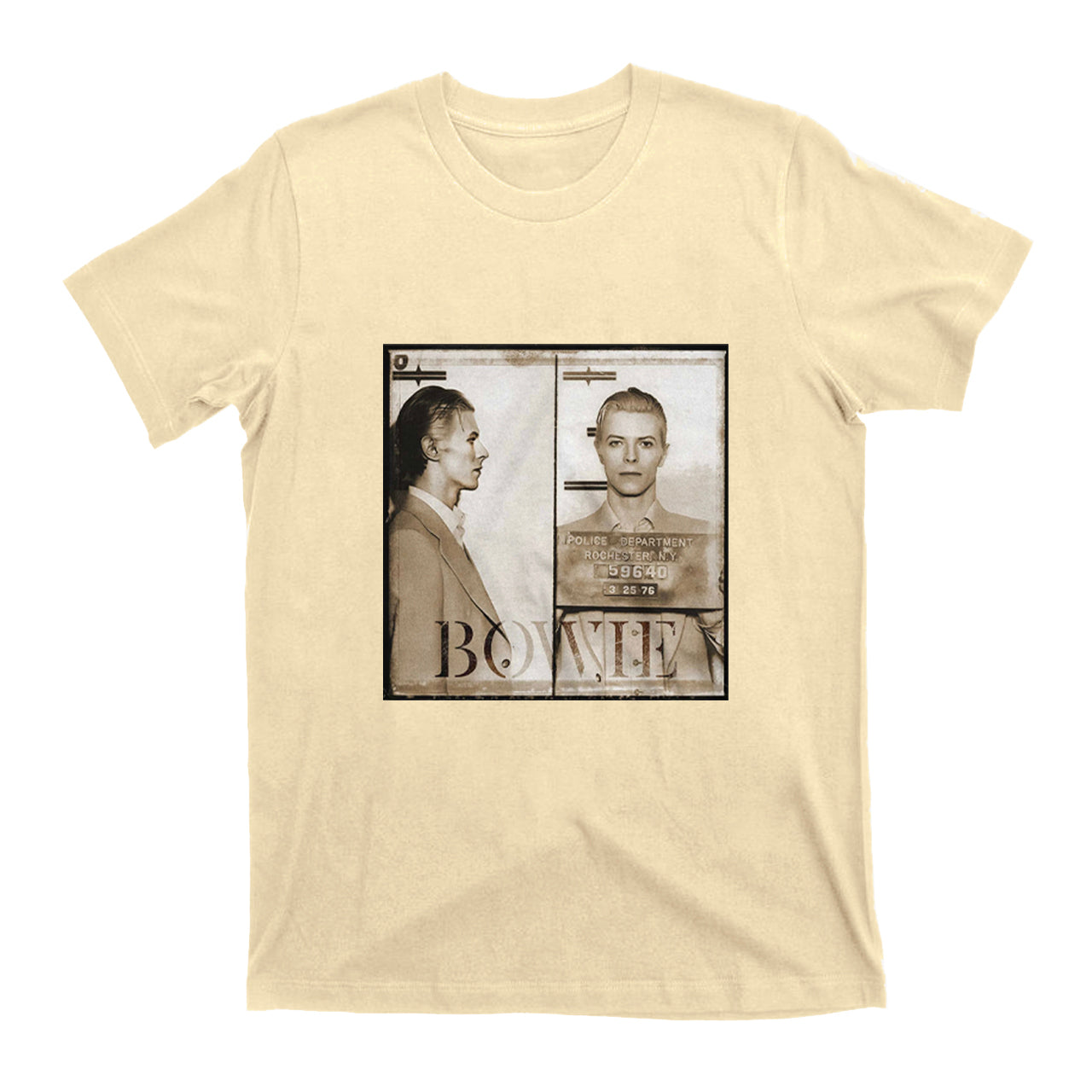 David Bowie Mugshot Rochester N.Y. 1975. Music T-Shirts
