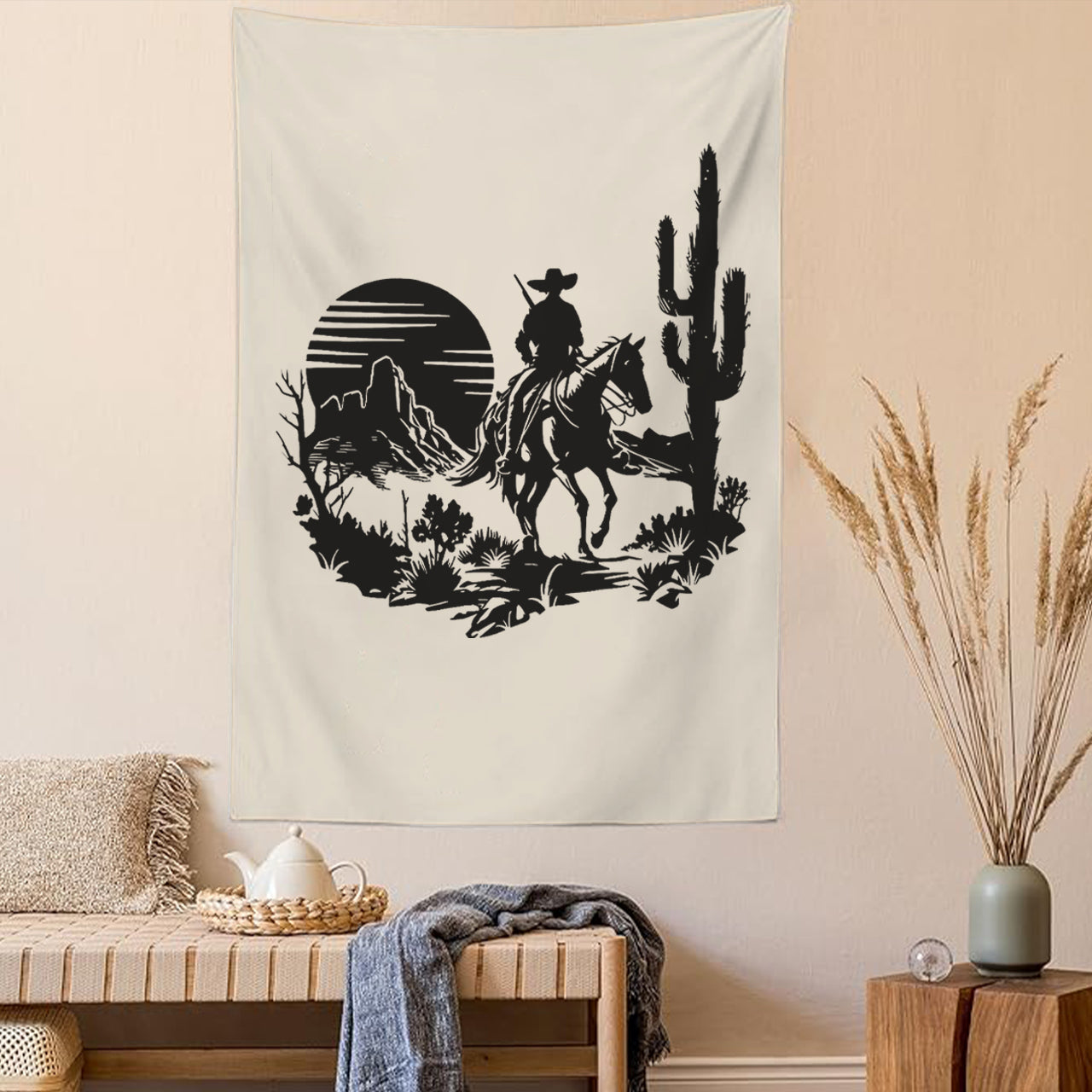 Desert Western Cowboy Wall Tapestry