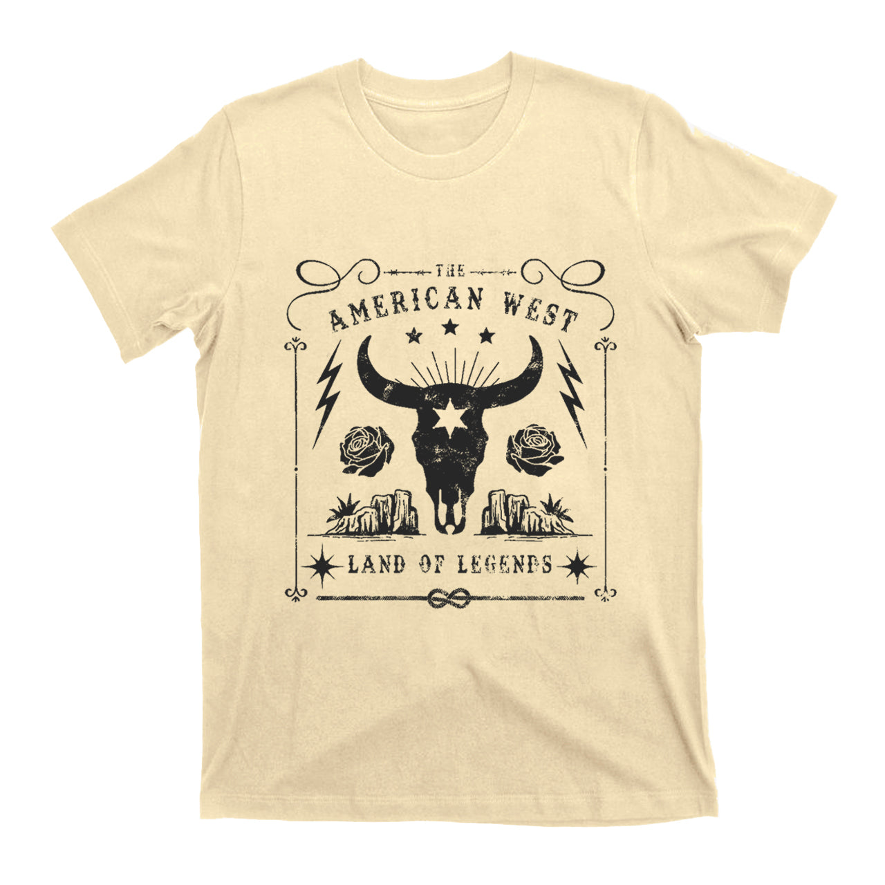 American West Vintage Aesthetic Bull Skull T-shirt