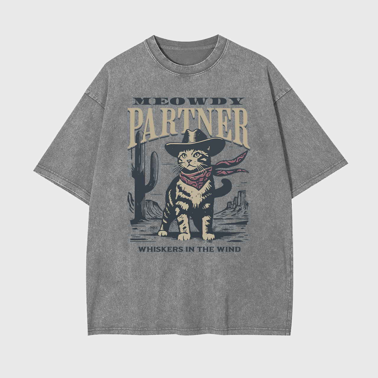 Meowdy Partner Cowboy Cat Garment-dye Tees