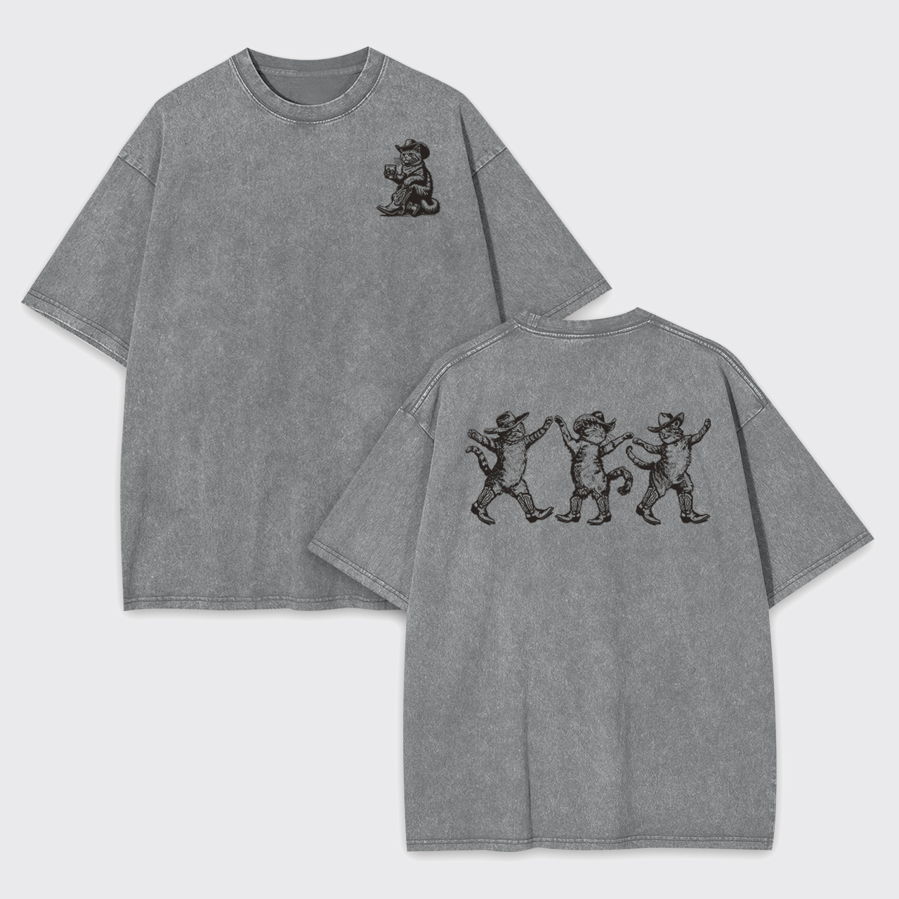 Bar Cowboy Cat Garment-dye Tees