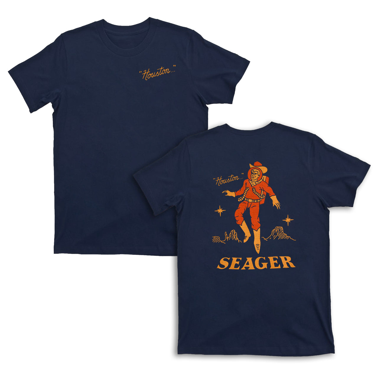 Seager Inc Men's Navy Space Cowboy T-Shirts