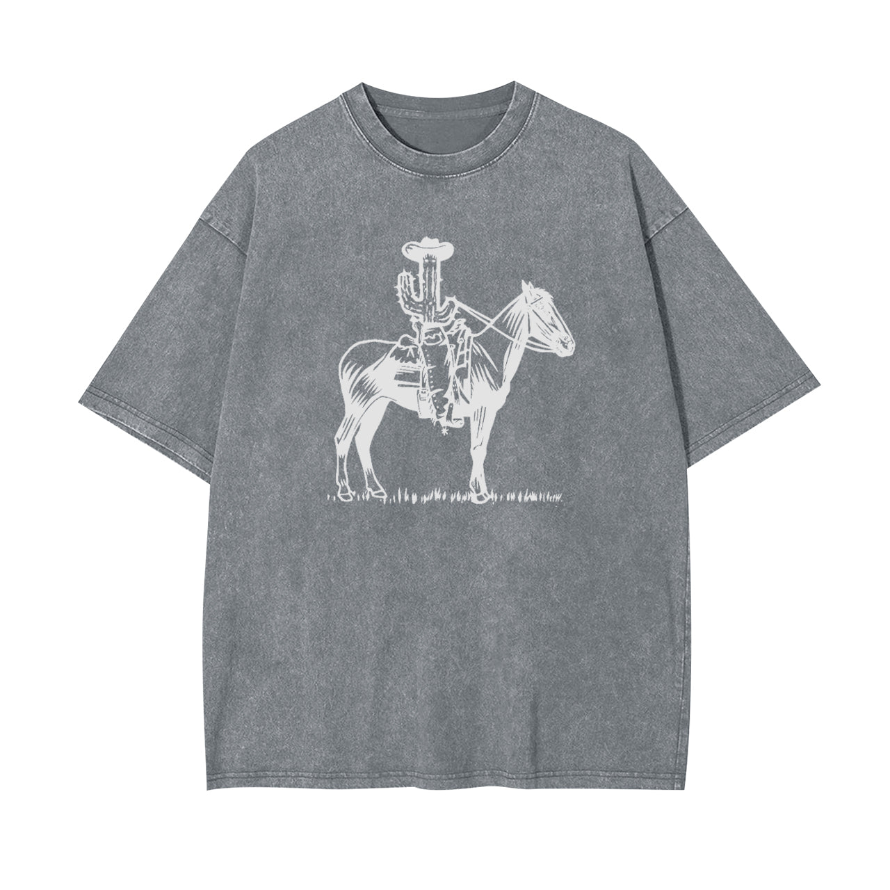 Western Cactus On Horseback Garment-dye Tees